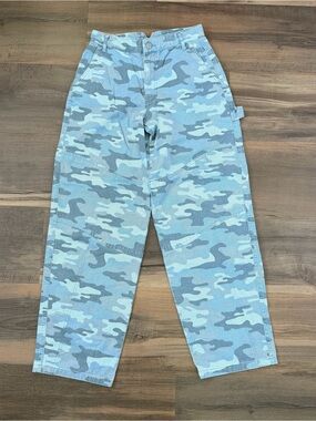NWT Damson Madder Drew Jeans Blue Camo Utility Jeans Size 8
